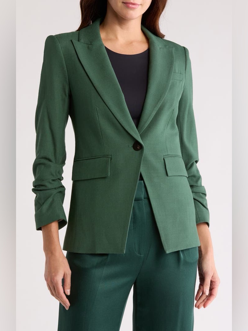 Nwt $748 Veronica Beard Hollis Dickey Jacket In Forest Size 0